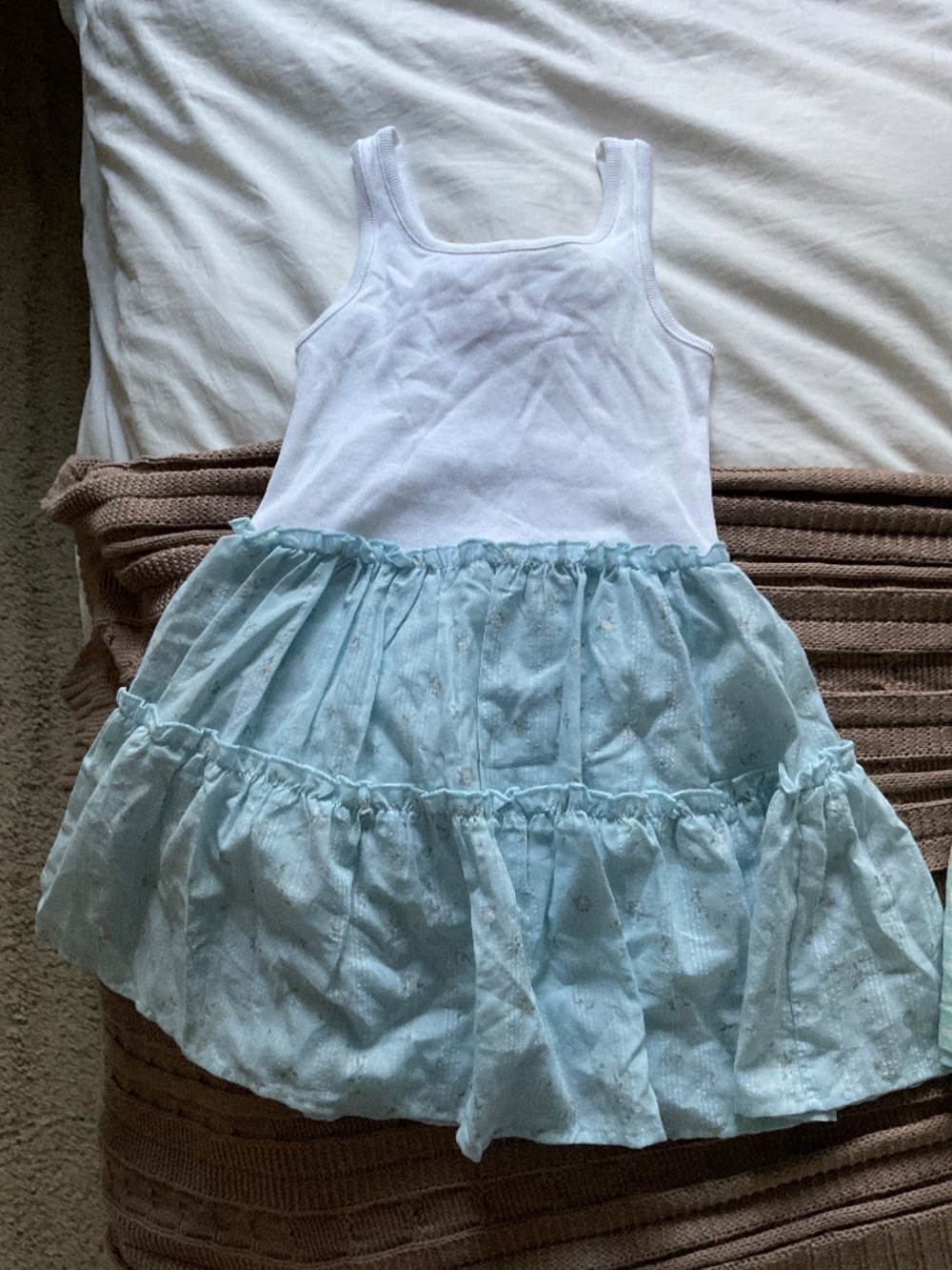 Girls' Floral Tiered Dress - Cat & Jack™ Light Blue S